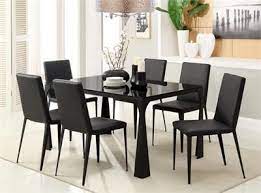 This type of wood(s) gives an elegant feel to the dining set. Alia Modern Black Glass Dining Table Set Dining Room Design Modern Modern Dining Room Glass Dining Set