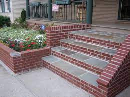 Brick And Stone Steps For Front Door Stairs Front Porch Steps Brick Steps Front Door Steps