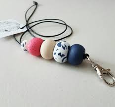 Lanyard Teacher Lanyard Key Lanyard Teacher Gift Clay Accessories Polymer Clay Lanyard Teacher Keychain Polymer Clay Beads How To Make Beads Clay Beads