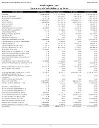Washington Local Summary of Cash Balance by Fund