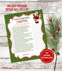 When you're busy planning an amazing thanksgiving dinner, one of the tasks that might fall by the wayside is finding the time to think up engaging ways to entertain guests before the feast starts or after the meal is done. New Twas The Night Before Christmas Game Printable Christmas Party Game Holiday Game Christmas Game Christmas Trivia Game Printables 4 Less New Party Printables