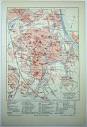 Augsburg, Bavaria Germany Original 1905 City Map by Meyers ...