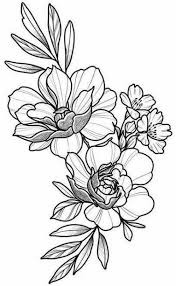 44 Trendy Ideas Drawing Simple Flowers Ink Tattoo Design Drawings Floral Tattoo Design Flower Drawing