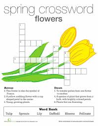 Spring Flowers Crossword Worksheet Education Com Spring Blooming Flowers Spring Words Flower Puzzles