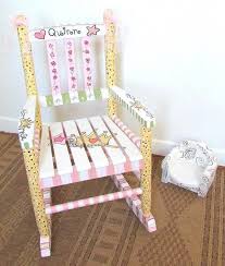 Child Rocking Chair Custom Personalized Nursery Decor Children Furniture Hand Painted Rock Personalized Baby Rocking Chair Baby Rocking Chair Rocking Chair