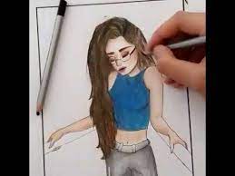 Çok kolay üzgün kız çizimi / ağlayan kız nasıl çizilir. Havali Kiz Cizimi Youtube
