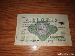 Focaccia con stracciatella, gambero rosso di mazara e granella di pistacchio. Italia Banco Di Sicilia 100 Liras De 1976 Sold Through Direct Sale 130434730