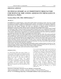 Apalagi saat ini penilaian terh. Pdf Maternal Height As An Independent Risk Factor For Neonatal Size Among Adolescent Bengalees In Kolkata India