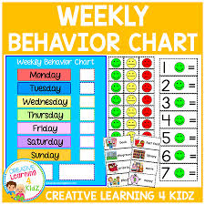 Weekly Behavior Chart Digital Download