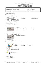 Contoh Soal Bahasa Inggris