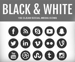 Black And White Contacts Icon 150 Useful Black Amp White Social Media Icons Social Media Icons Graphic Design Blog Icon