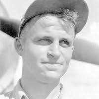 World War II (WWII) area photograph of US Marine Corps (USMC) First  Lieutenant (1LT) Harold E. Segal taken at Russell Islands July 17, 1943.  1LT Segal is an Ace Pilot credited with