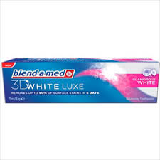 În plus, noua formulă aplică pe suprafaţa dintelui un strat foarte subţire care reflectă lumina imediat după. Blend A Med 3d White Luxe Glamorous White Fogkrem