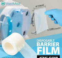8Roll (9600 Sheets) Dental Medical Grade Barrier Film Blue 4Inch x 6Inch by  VASTMED Disposable Protective Plastic Barrier Film Tape