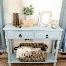 Nightstands hold lamps and cell phones with style; Coastal Blue Side Table Makeover Unoriginal Mom