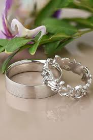 Couple Ring Set Gold Wedding Band Floral Wedding Band His Etsy Wedding Rings Sets Gold White Gold Wedding Ring Set Filigree Wedding Band