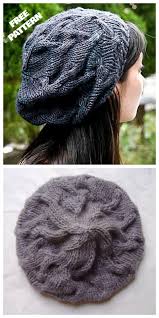 These free hat knitting patterns will keep your head warm and your style fresh. Knit Star Crossed Cable Slouchy Beret Hat Free Knitting Pattern