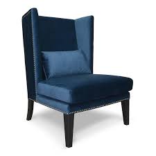 Upholstered wing back navy blue velvet armchair oyster tub sofa queen anne chair. Mercer Wingback Lounge Chair Navy Blue Velvet Interior Secrets