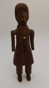 Primitive Carved Wood Effigy Man Doll ...