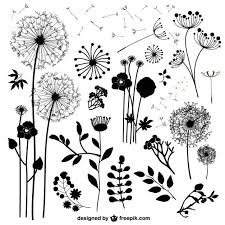 Download Wild Flowers Silhouettes For Free Flower Doodles Flower Silhouette Flower Drawing