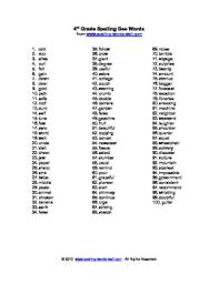 4th Grade Spelling Bee Words By Spelling Words Well Tpt
