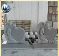Headstone G603 Grey Angel Sculpture Etching Tombstone Monument Single Double Granite Marble Natural Marker Stone Gravestone Polished Blocks Basalt ...