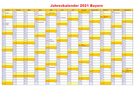 Kostenloser jahreskalender für das jahr 2021 zum ausdrucken (pdf), inklusive kalender dezember 2021 zum ausdrucken mit ferien. Druckbare Jahreskalender 2021 Bayern Kalender Zum Ausdrucken The Beste Kalender