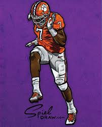 Digital Illustration Of Clemson Defensive End Austin Bryant Created With Procreate And Photoshop Nfl Football Art Nfl Football Wallpaper College Football Art