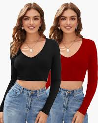 Women's halter backless knitted crop top v neck bandage stripe crop tank top vest top. Buy Assorted Tops For Women By Clafoutis Online Ajio Com