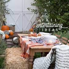 The weather can be a bit of a gamble,. Cozy Outdoor Fall Family Entertaining Ella Claire Co
