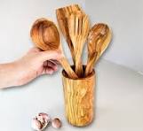 Juego de cocina de madera, juego de madera de olivo, porta ...