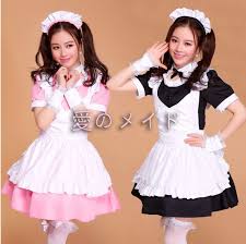 Japanese Anime Black Pink Maid Costume Cafe Maid Servants For Cosplay Maid Costume Japanese Dress French Maid Costume