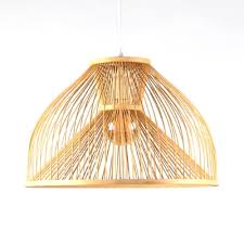 Vintage Style Ceiling Light With Shade Single Light Bamboo Pendant Lighting In Beige For Kitchen Takeluckhome Com