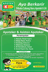 Faktur ditandatangani oleh apoteker atau asisten apoteker dilengkapi dengan no. Lowongan Kerja Apoteker Asisten Apoteker Apotek K 24 Beberapa Cabang Indonesia