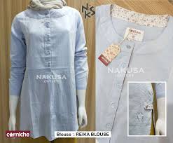 Jual beli atasan wanita lengan panjang online terlengkap, aman & nyaman di tokopedia. Corniche Atasan Wanita Lengan Panjang Model Reika Blouse Blue 02 Terbaru Agustus 2021 Harga Murah Kualitas Terjamin Blibli