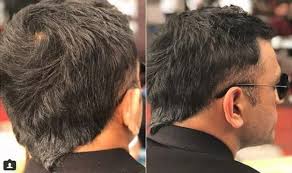 Messy pomp with designed sheers haircut. Ms Dhoni Flaunts New Hair Style The Old V Hawk Is Back Pics India Com