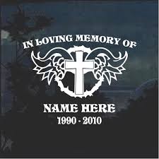 In loving memory automotive decals. Cross Wings In Loving Memory Window Decal Sticker Custom Sticker Shop In Loving Memory Tattoos Memories Quotes Memories