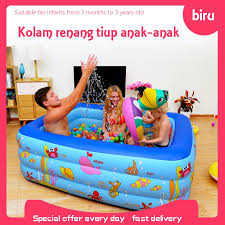 Kolam renang anak wisata pereng cilongok murah meriah. Kolam Renang Karet Kolam Renang Anak Jumbo Kolam Anak Untuk Berenang Warna Biru Kuning 150 210 Shopee Indonesia