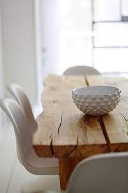 See more ideas about wood, log furniture, wood furniture. Raw Wood Table Dining Rooms White Chairs Moder The Design Walker
