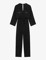 Patyna V Neck Belted Crepe Jumpsuit Endource