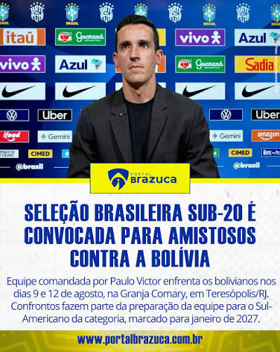 Portal Brazuca | O t&eacute;cnico Paulo Victor convocou, nesta ter&ccedil;a-feira (28), 24 atletas para a Sele&ccedil;&atilde;o Brasileira Sub-20 para os dois amistosos contra a... | Instagram