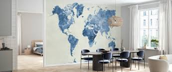 Finden sie hier vliestapeten, 3d tapeten, rasch tapeten und vieles mehr. Blue World In Watercolor Beliebte Fototapete Photowall