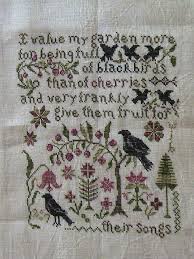 Their Song Blackbird Designs Cross Stitch Cross Stitch Samplers Cross Stitch Sampler Patterns