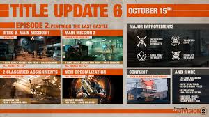 Mar 18, 2019 · you unlock the clan and dark zone vendors by upgrading the theater settlement at the start of division 2. Title Update 6 Episode 2 Pentagon The Last Castle Summary Thedivision