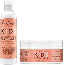 It's great for hair types, but 4a to 4c gals will especially enjoy applying this treatment on their coils. Amazon Com Shea Moisture Coconut Hibiscus Kids Combo Pack Includes Kids Curling Butter Cream 6 O Shea Moisture Products Curly Hair Styles Curly Hair Baby