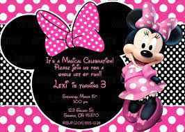 Birthday invitation templates for kids minnie mouse. Minnie Mouse Blank Invitation Template Cards Design Templates