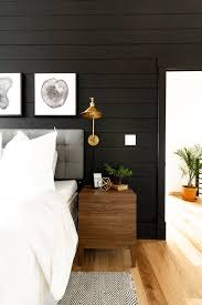 Our basket style rattan boho style chandelier provide the perfect homey touch for this cold, austere look with modern transitional bedrrom decor. Black And White Modern Master Bedroom 16 Bright Green Door