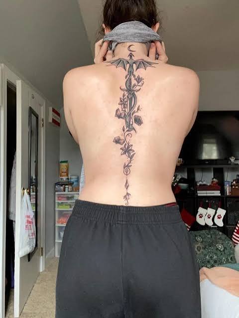 Gothic Spine Tattoo