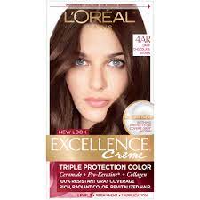 L Oreal Paris Excellence Triple Protection Permanent Hair Color 6 3 Fl Oz 4ar Dark Chocolate Brown 1 Kit Grey Hair Coverage Hair Color Chocolate At Home Hair Color