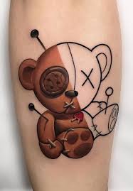 Gangster tattoos joker gangsta tattoo. 44 Crazy Colorful Tattoos That Are Truly Inspiring Teddy Bear Tattoos Bear Tattoos Doll Tattoo